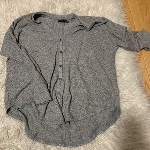 Grey button up sweater
